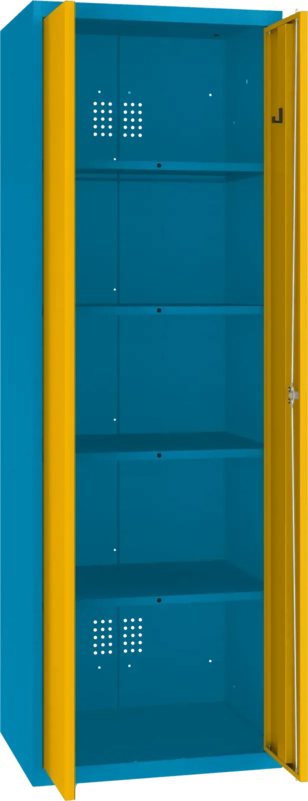 Inventāra skapis Classic 1800x600x500 mm – zils / dzeltens