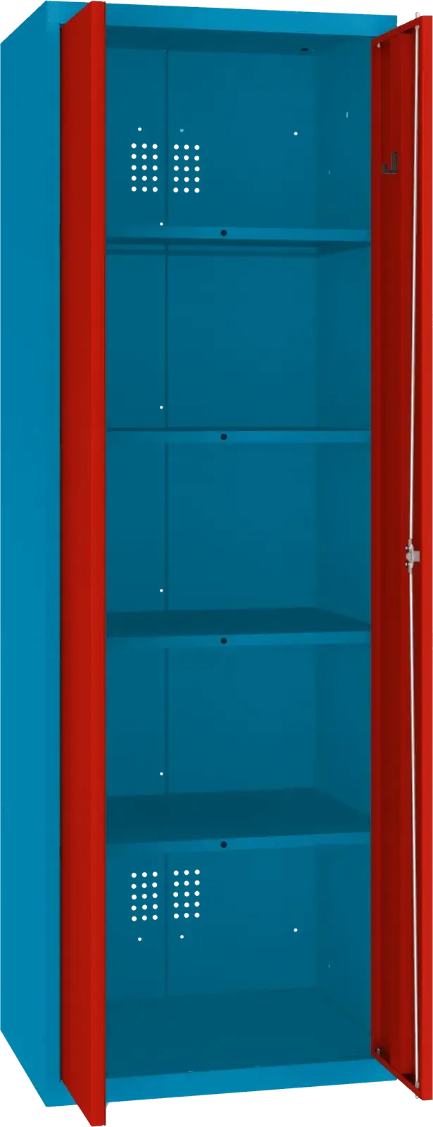 Inventāra skapis Classic 1800x600x500 mm – zils / sarkans