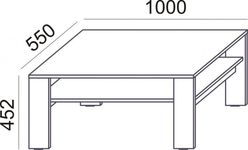 Kafijas galdiņš Mood, izmērs 100 x 55 cm, augstums 45 cm