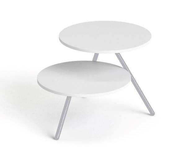 Kafijas galdiņš Round 2, diametrs 55 cm, augstums 50 un 77 cm – Balta / Sudraba