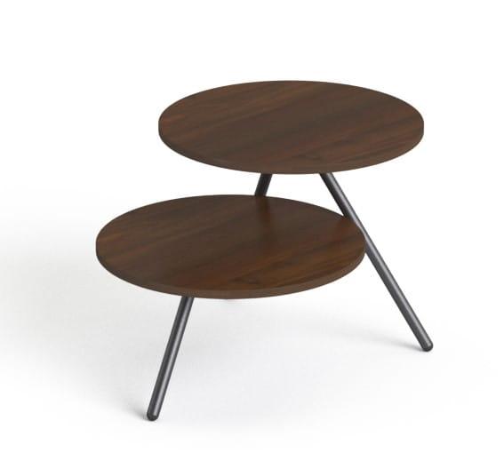 Kafijas galdiņš Round 2, diametrs 55 cm, augstums 50 un 77 cm – Riekstkoka / Melna