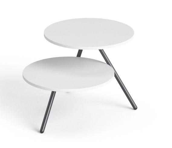 Kafijas galdiņš Round 2, diametrs 55 cm, augstums 50 un 77 cm – Balta / Melna