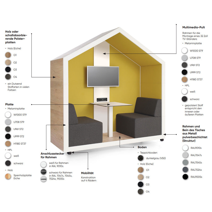 Klusuma kabīne BEJOT TREEHOUSE TH2, konfigurējama