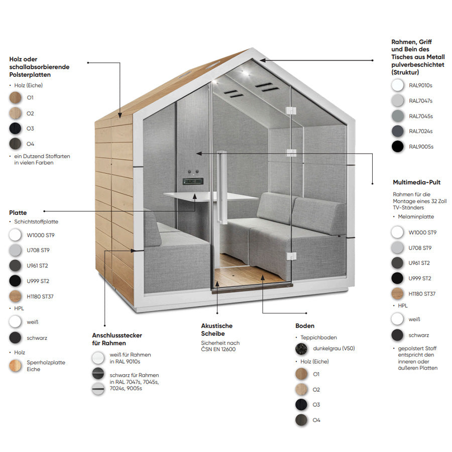 Klusuma kabīne BEJOT TREEHOUSE TH4E WOOD, 4 personām, konfigurējama