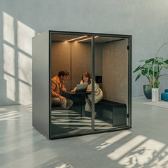 Klusuma kabīne Berlin Acoustics Meet Black, konfigurējama