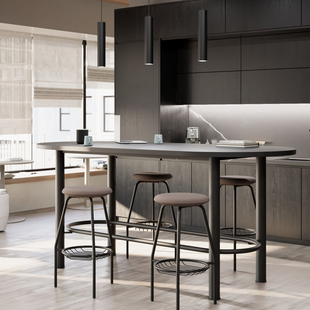 Konferenču galds DEMINO HIGH, 220 cm x 110 cm, konfigurējams-Ergostock