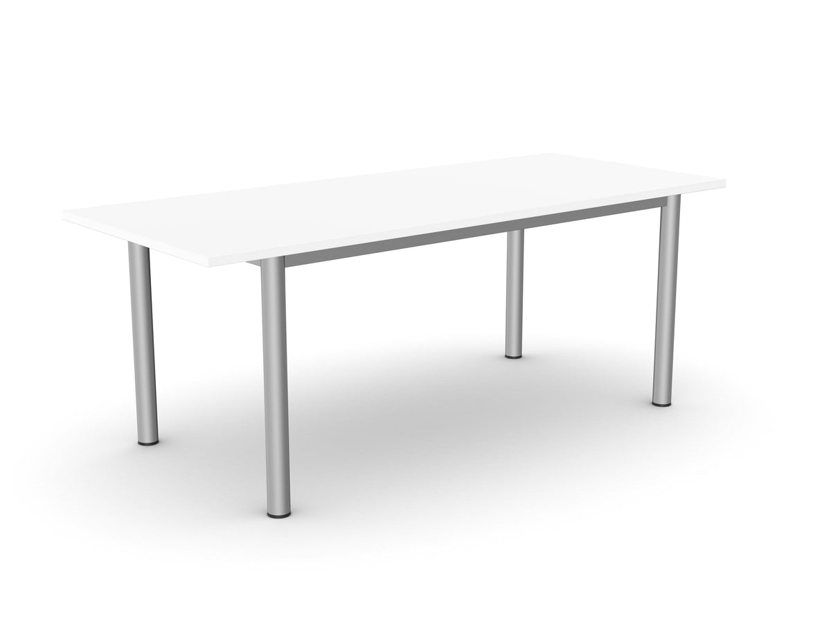Konferenču galds ERGOSTOCK ONE 190 cm x 95 cm – Balta / Taisnstūra forma