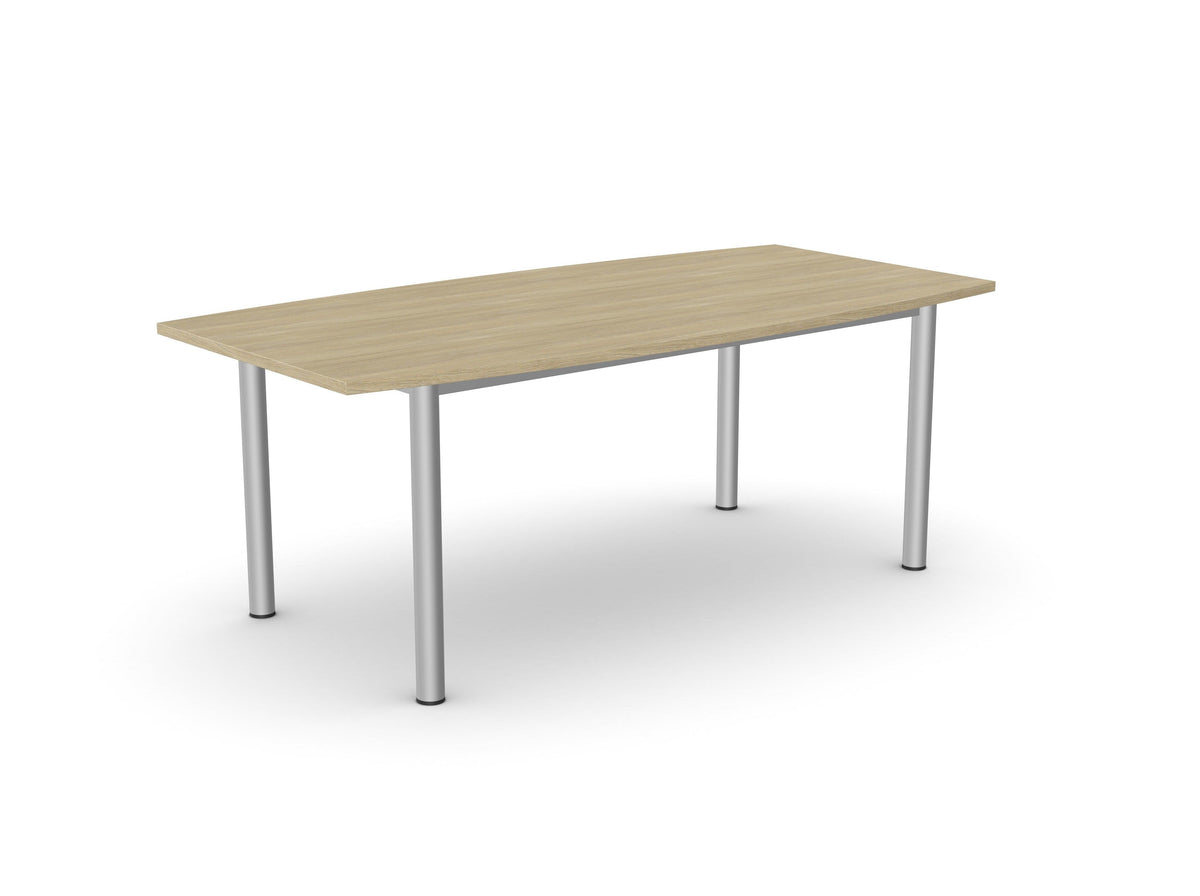 Konferenču galds ERGOSTOCK ONE 190 cm x 95 cm – Amber Oak / Barrel tipa forma
