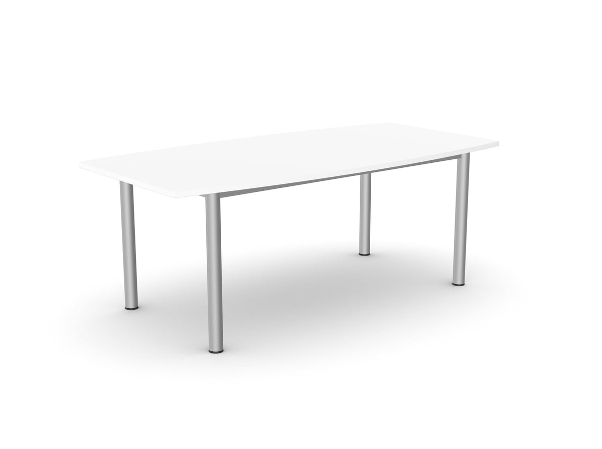 Konferenču galds ERGOSTOCK ONE 190 cm x 95 cm – Balta / Barrel tipa forma