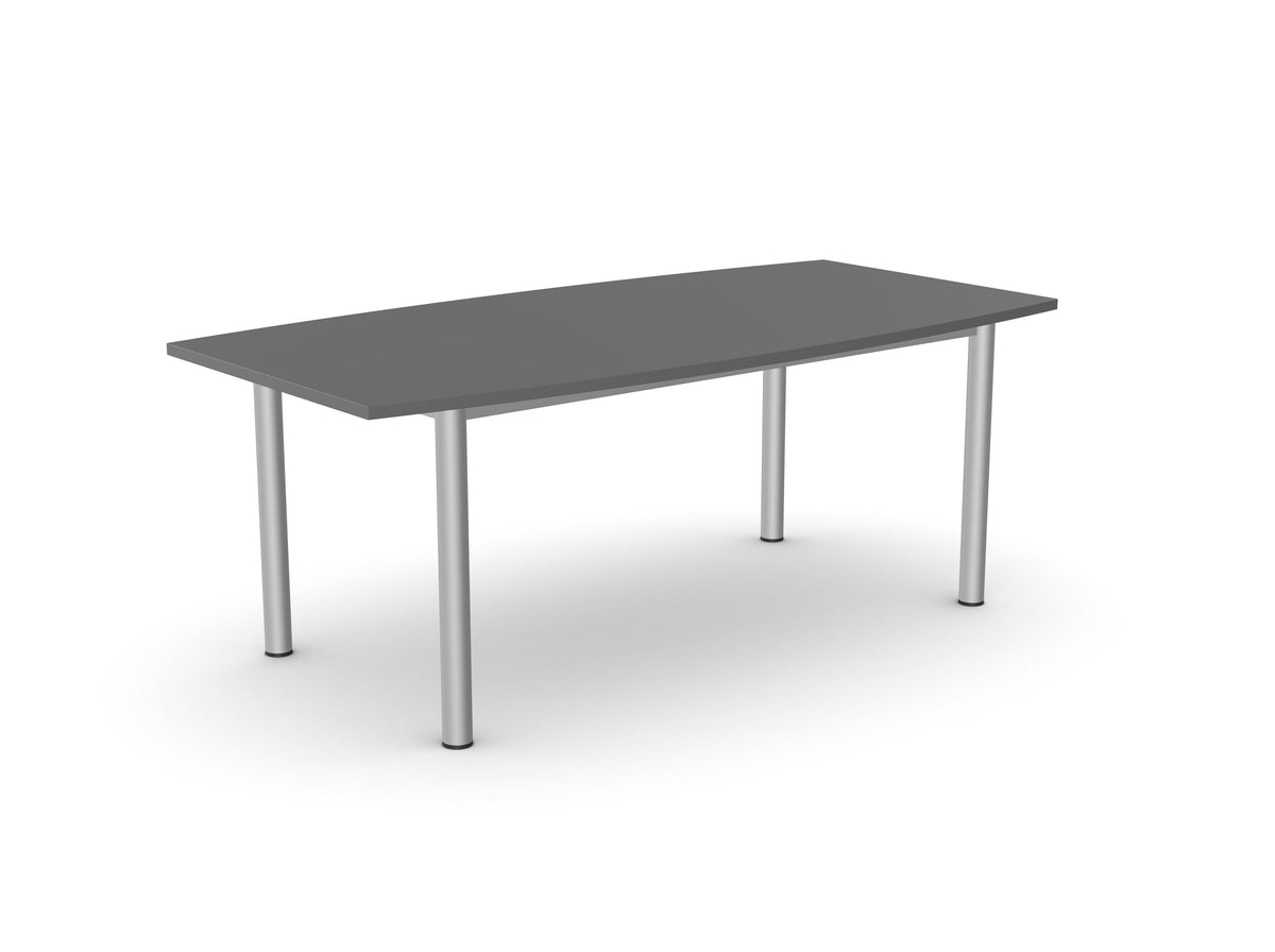 Konferenču galds ERGOSTOCK ONE 190 cm x 95 cm – Grafīta / Barrel tipa forma