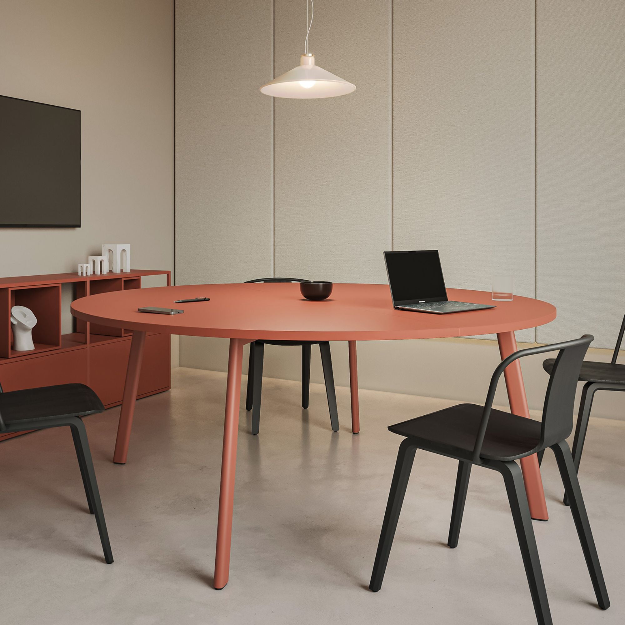 Konferenču galds MINIMUS DESIGN, diametrs 180 cm, konfigurējams-Ergostock