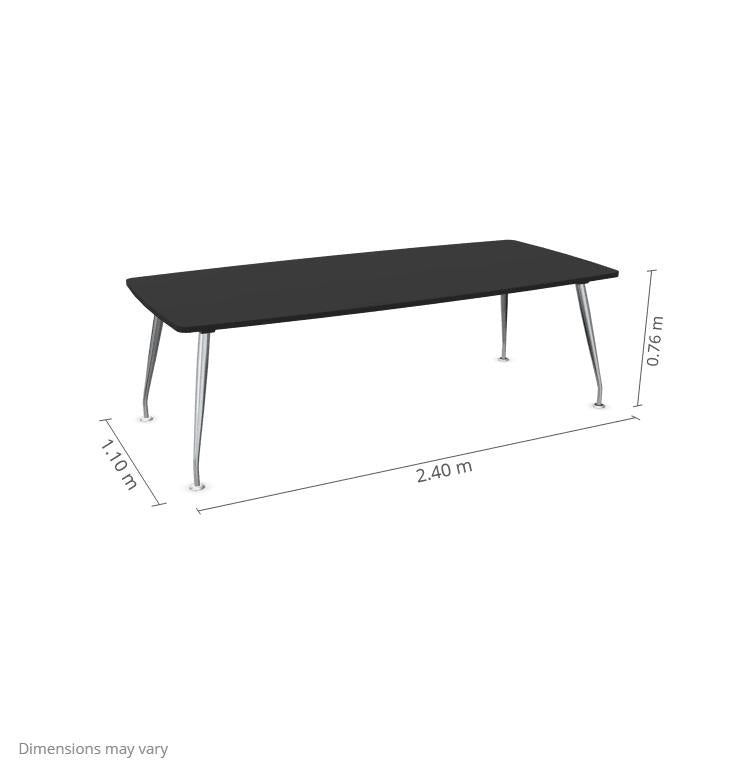 Konferenču galds Sirium Prestige Chrome Barrel- shaped 240 cm x 110 cm - Ergostock.lv