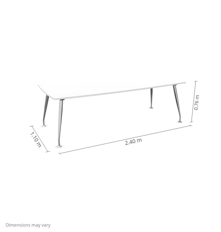 Konferenču galds Sirium Prestige Chrome Barrel- shaped 240 cm x 110 cm - Ergostock.lv
