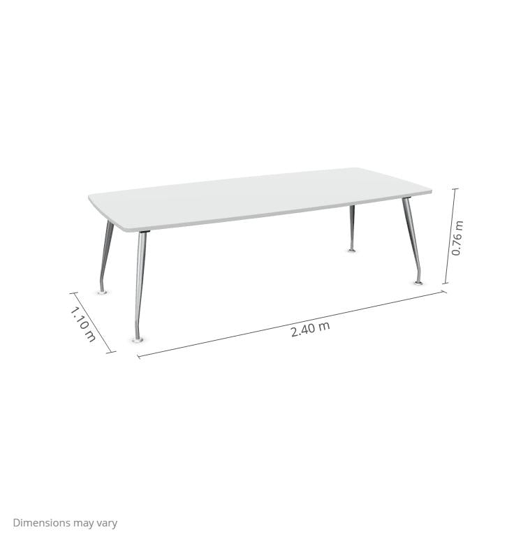 Konferenču galds Sirium Prestige Chrome Barrel- shaped 240 cm x 110 cm - Ergostock.lv