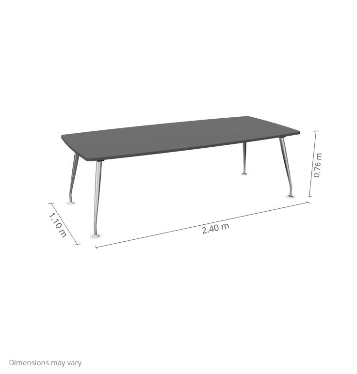 Konferenču galds Sirium Prestige Chrome Barrel- shaped 240 cm x 110 cm - Ergostock.lv