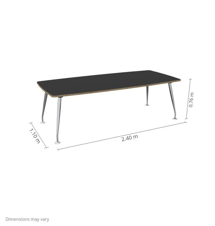 Konferenču galds Sirium Prestige Chrome Barrel- shaped 240 cm x 110 cm - Ergostock.lv