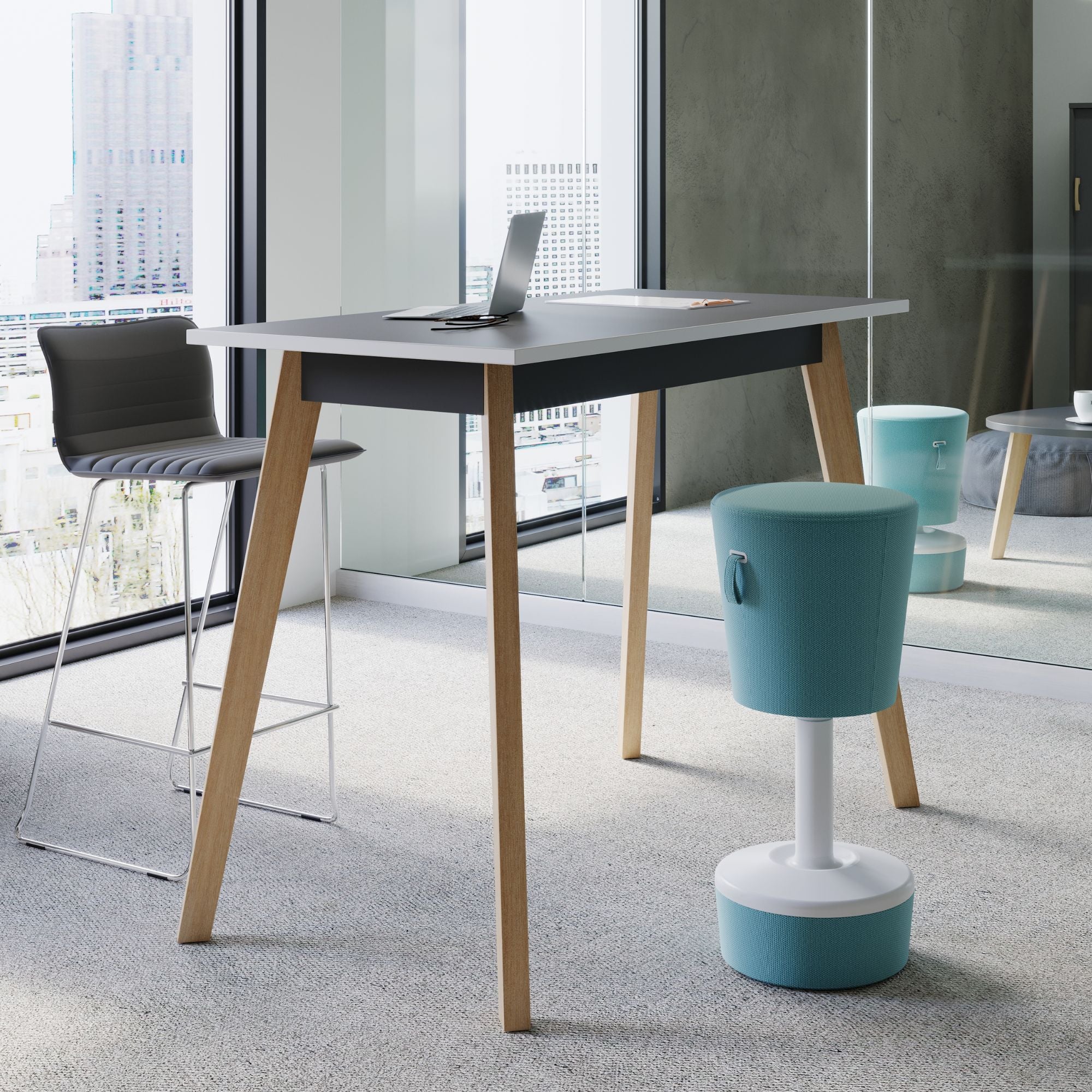 Konferenču galds WOOD HIGH, 140 cm x 70 cm, konfigurējams-Ergostock