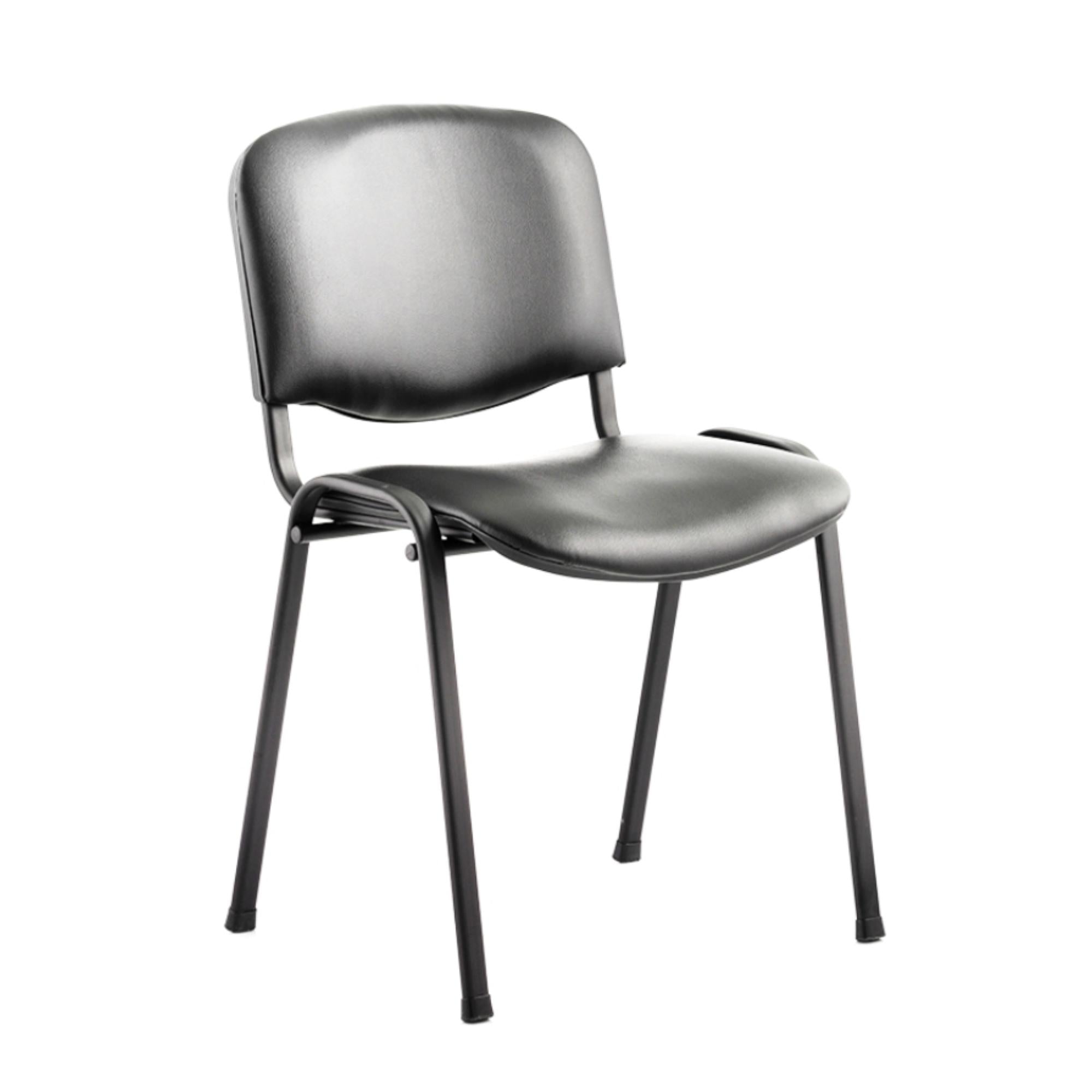Konferenču krēsls STANDARD, melna eko āda, melns rāmis - Ergostock.lv