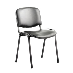 Konferenču krēsls STANDARD, melna eko āda, melns rāmis - Ergostock.lv