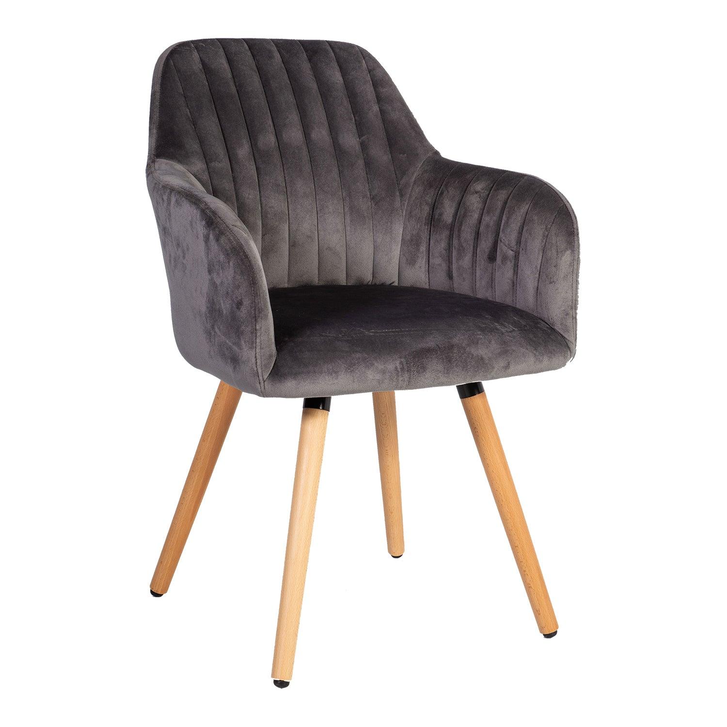 Krēsls ARIEL 58x585xH85cm materiāls: audums krāsa: pelēks kājas dižskabardis - Ergostock.lv
