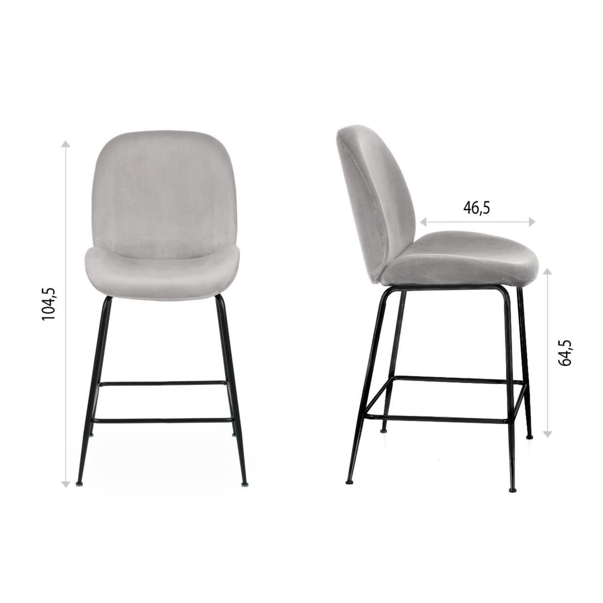 Krēsls Dori Black, ar kāju balstu - Ergostock.lv