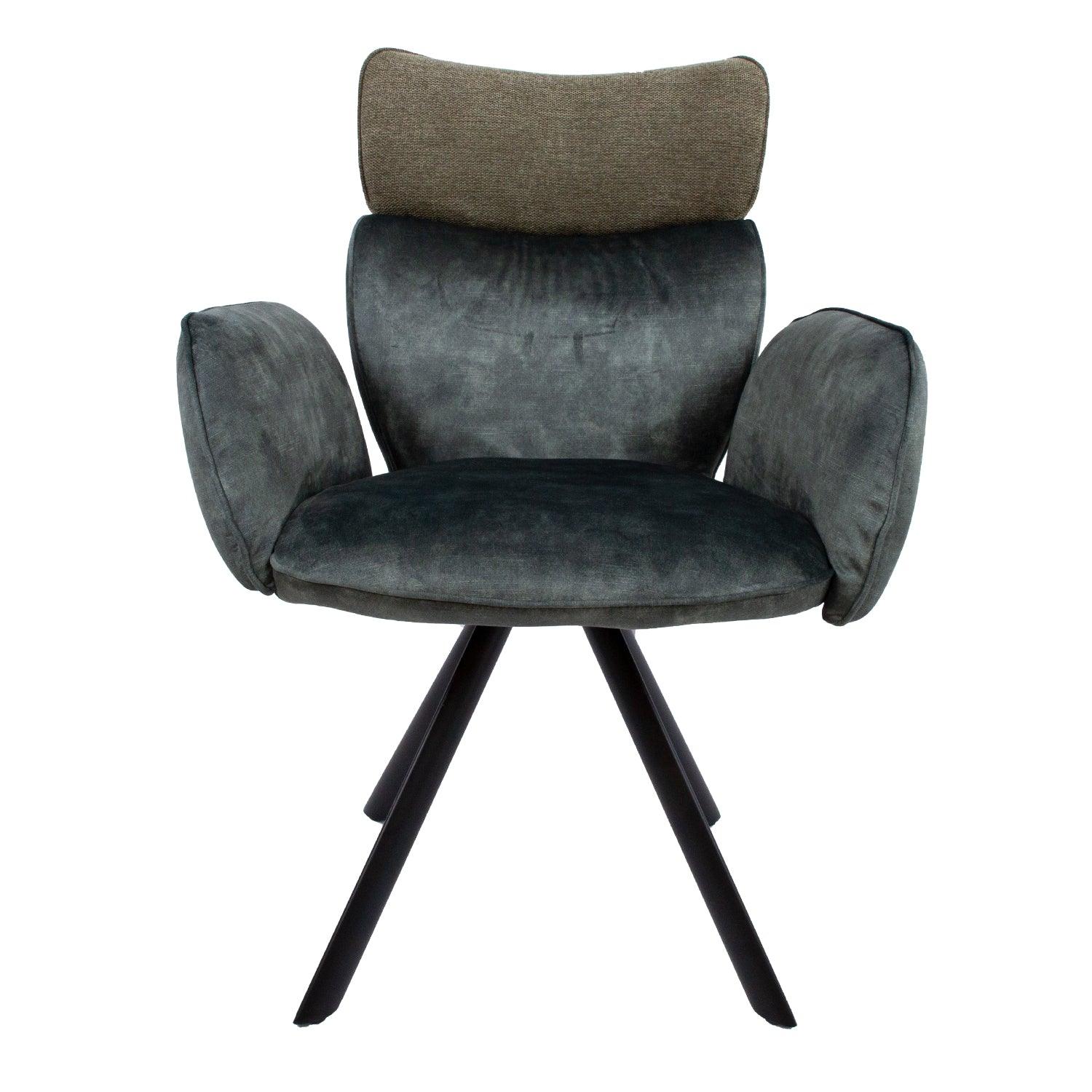 Krēsls EDDY ar roku balstiem zaļš samts-Ergostock