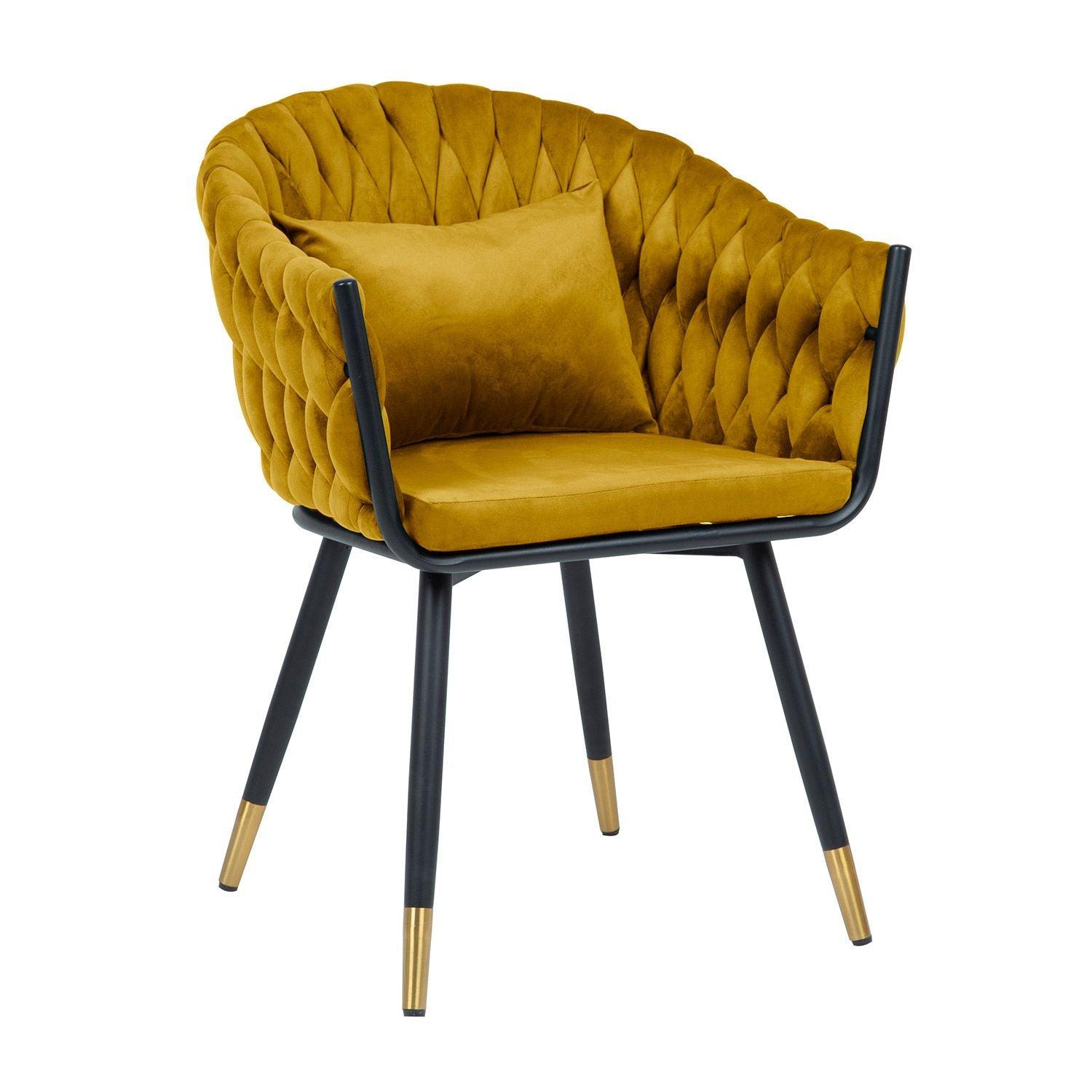 Krēsls FLORA dzeltens samts-Ergostock