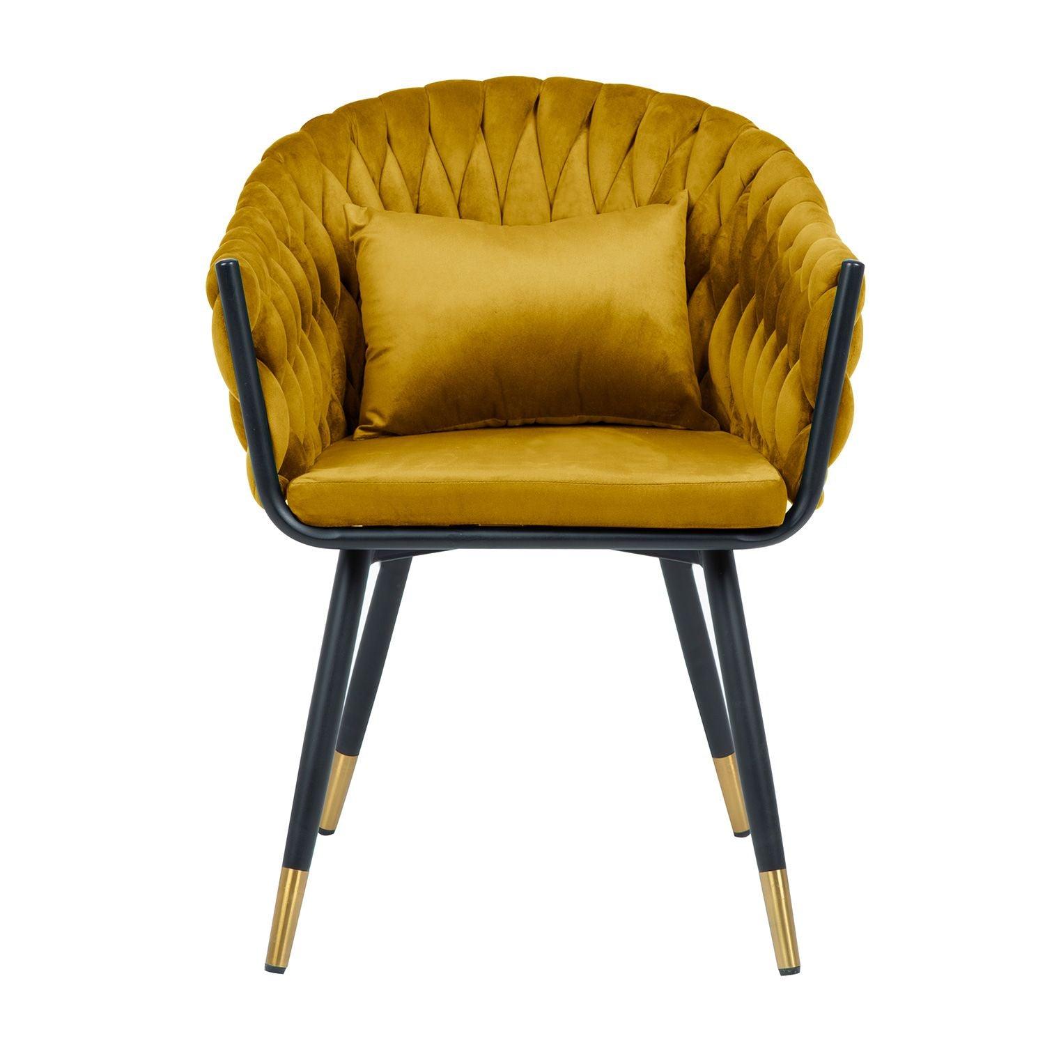 Krēsls FLORA dzeltens samts-Ergostock
