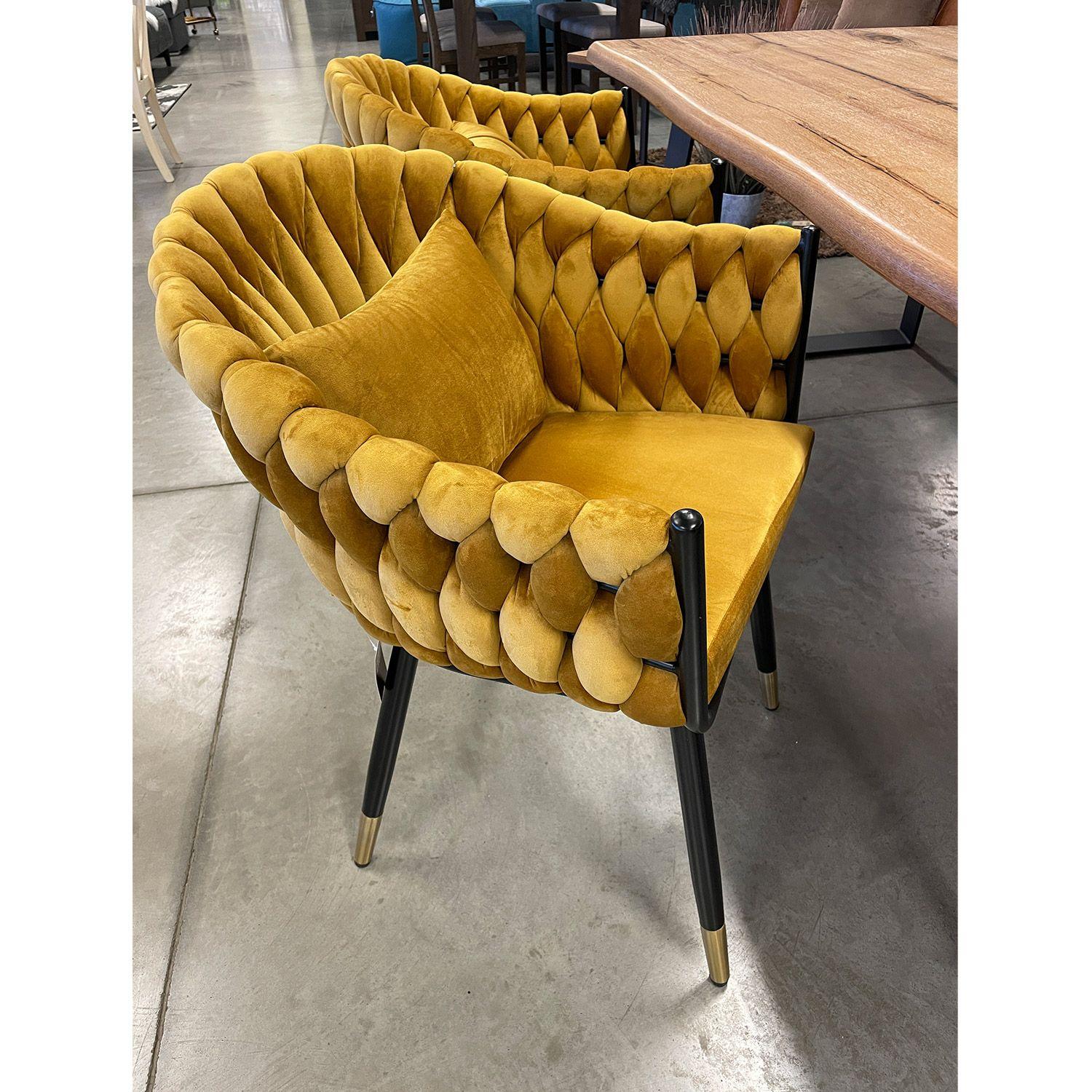 Krēsls FLORA dzeltens samts-Ergostock