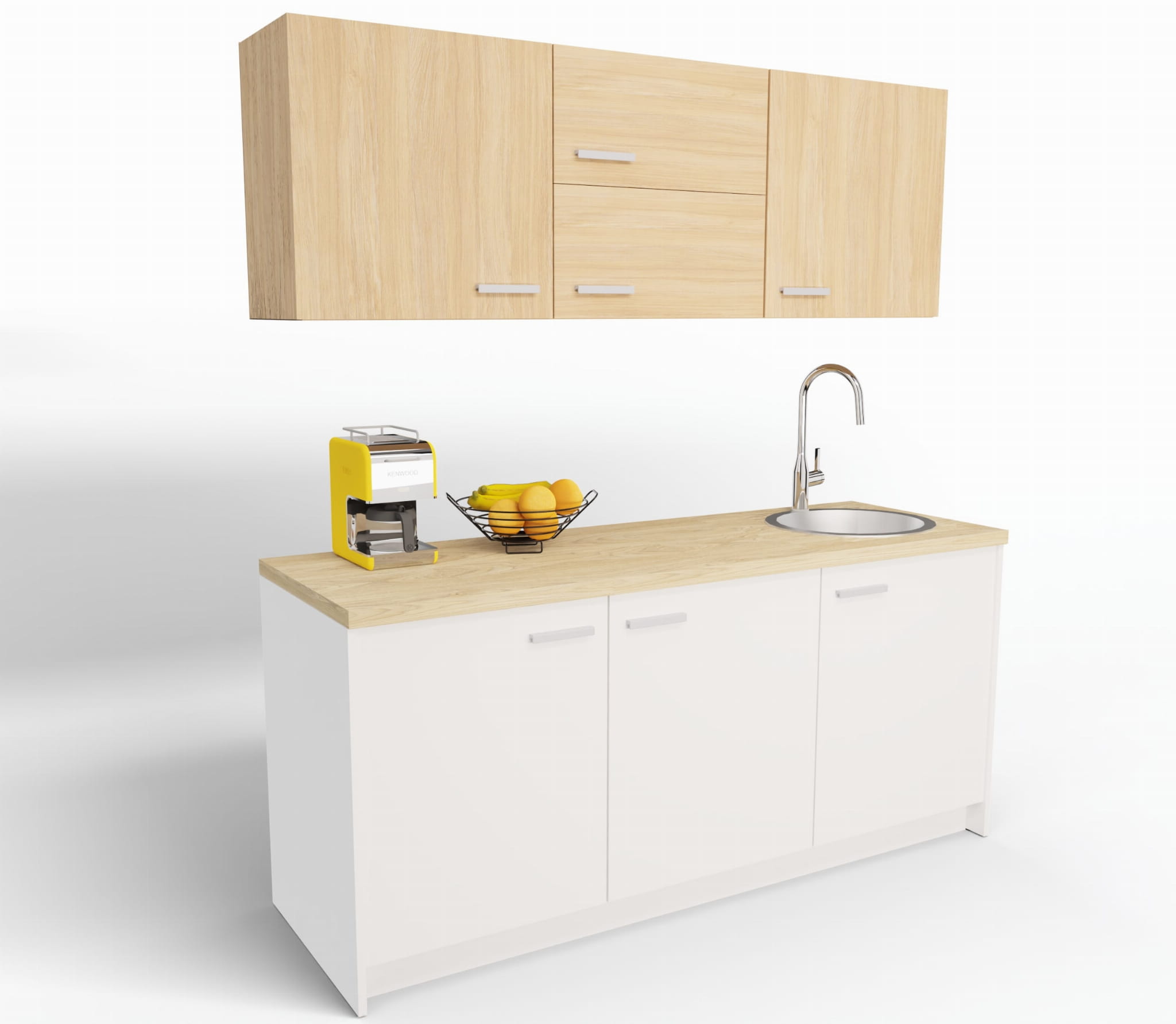 Biroja virtuve Ergostock White Oak Kitchenette - Ergostock.lv