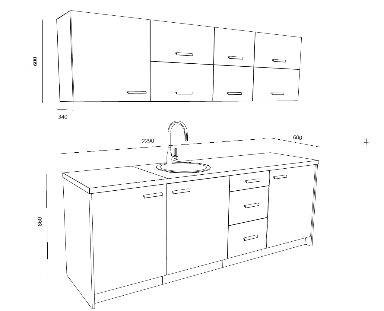 Biroja virtuve Ergostock Graphite White Kitchenette - Ergostock.lv