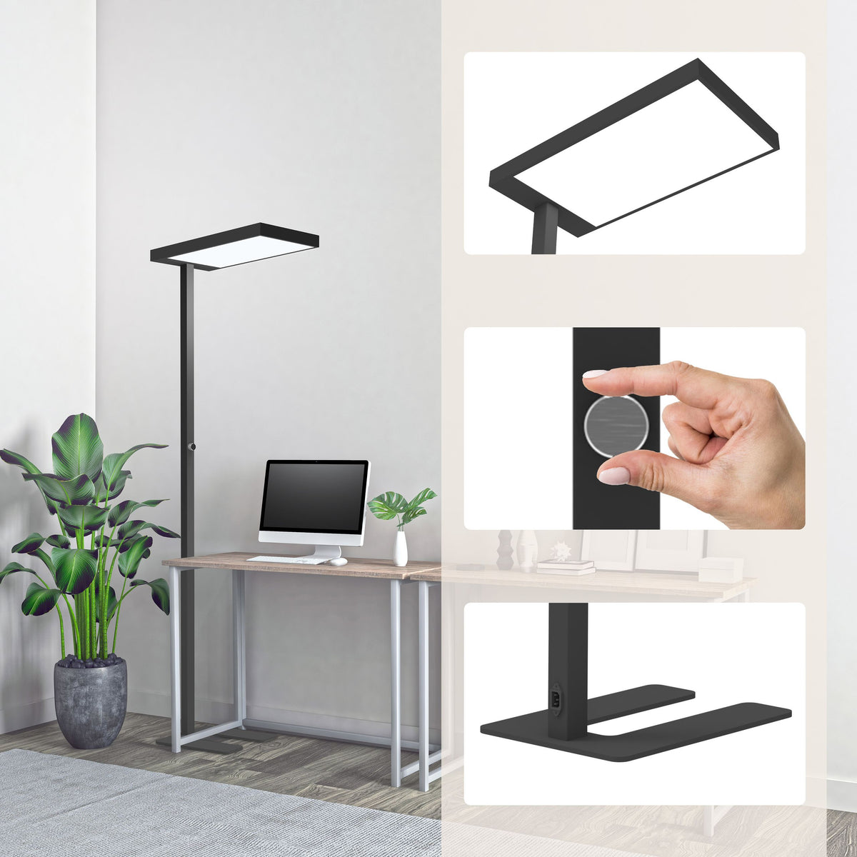 LED stāvlampa ILLUMINIQ, melna