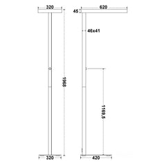 LED stāvlampa ILLUMINIQ, melna