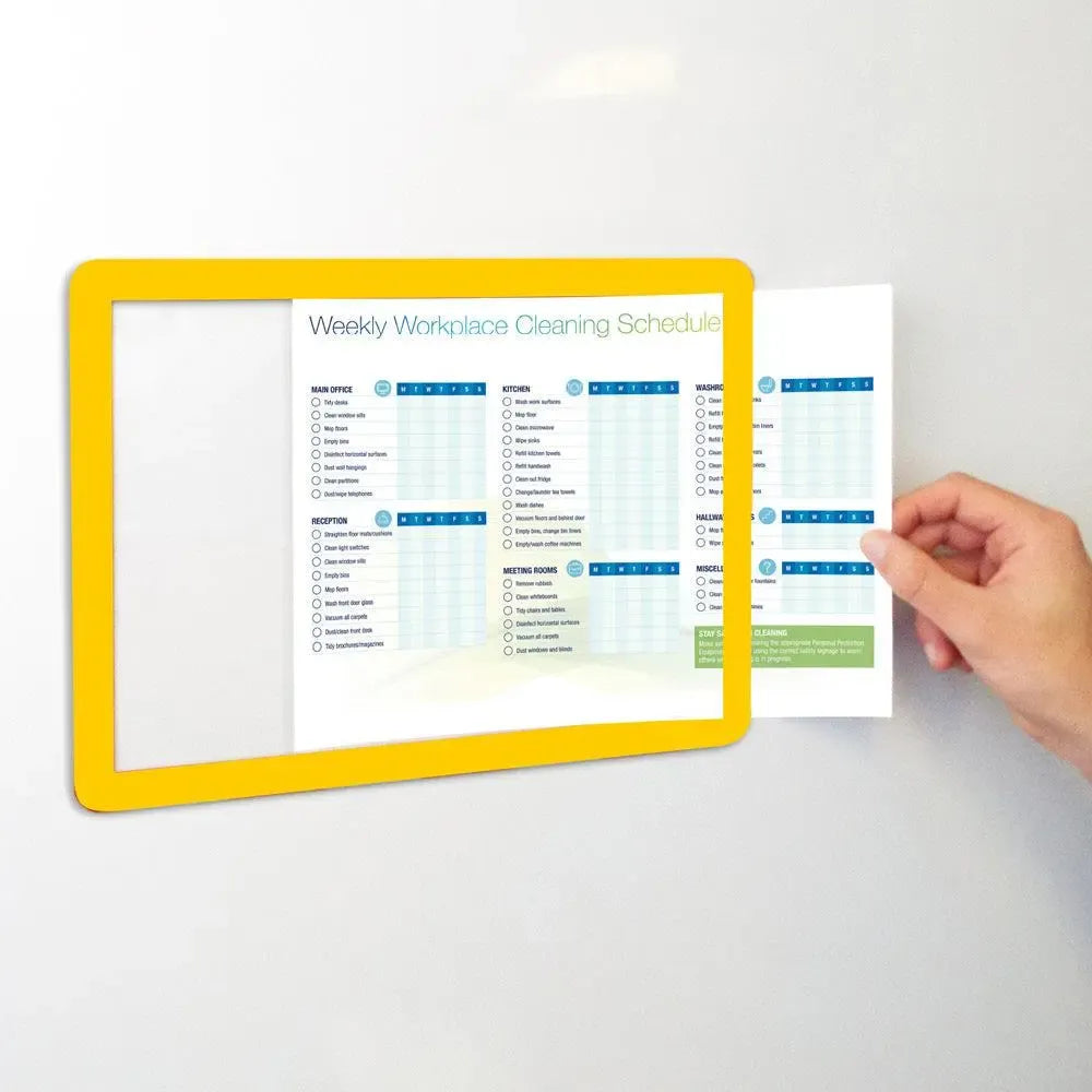Magnētiski marķējumu turētāji Frames4Docs A5 10 gab dzelteni