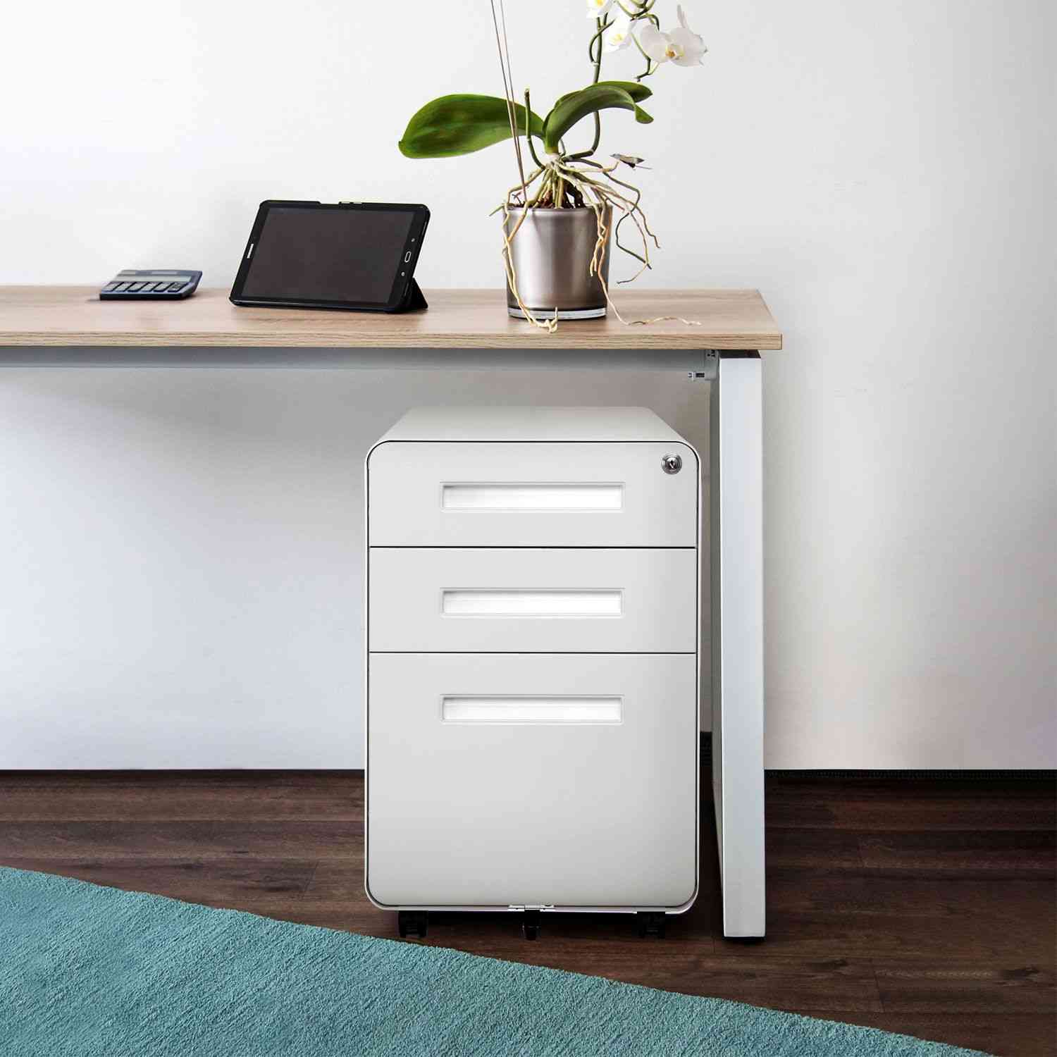 Metāla atvilktņu bloks ADVANCE, slēdzams, uz riteņiem - Ergostock.lv