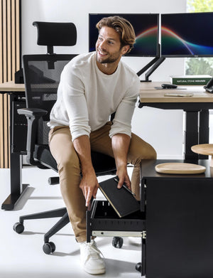 Metāla atvilktņu bloks Pro Line, slēdzams, uz ritentiņiem - Ergostock.lv