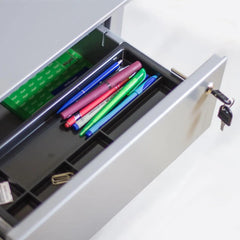 Metāla atvilktņu bloks Pro Line, slēdzams, uz ritentiņiem - Ergostock.lv