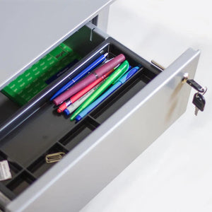 Metāla atvilktņu bloks Pro Line, slēdzams, uz ritentiņiem - Ergostock.lv