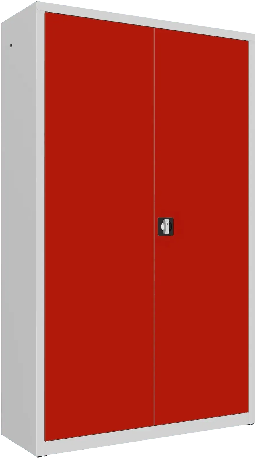 Metāla dokumentu skapis Classic 1990x1200x435 mm – gaiši pelēks / sarkans
