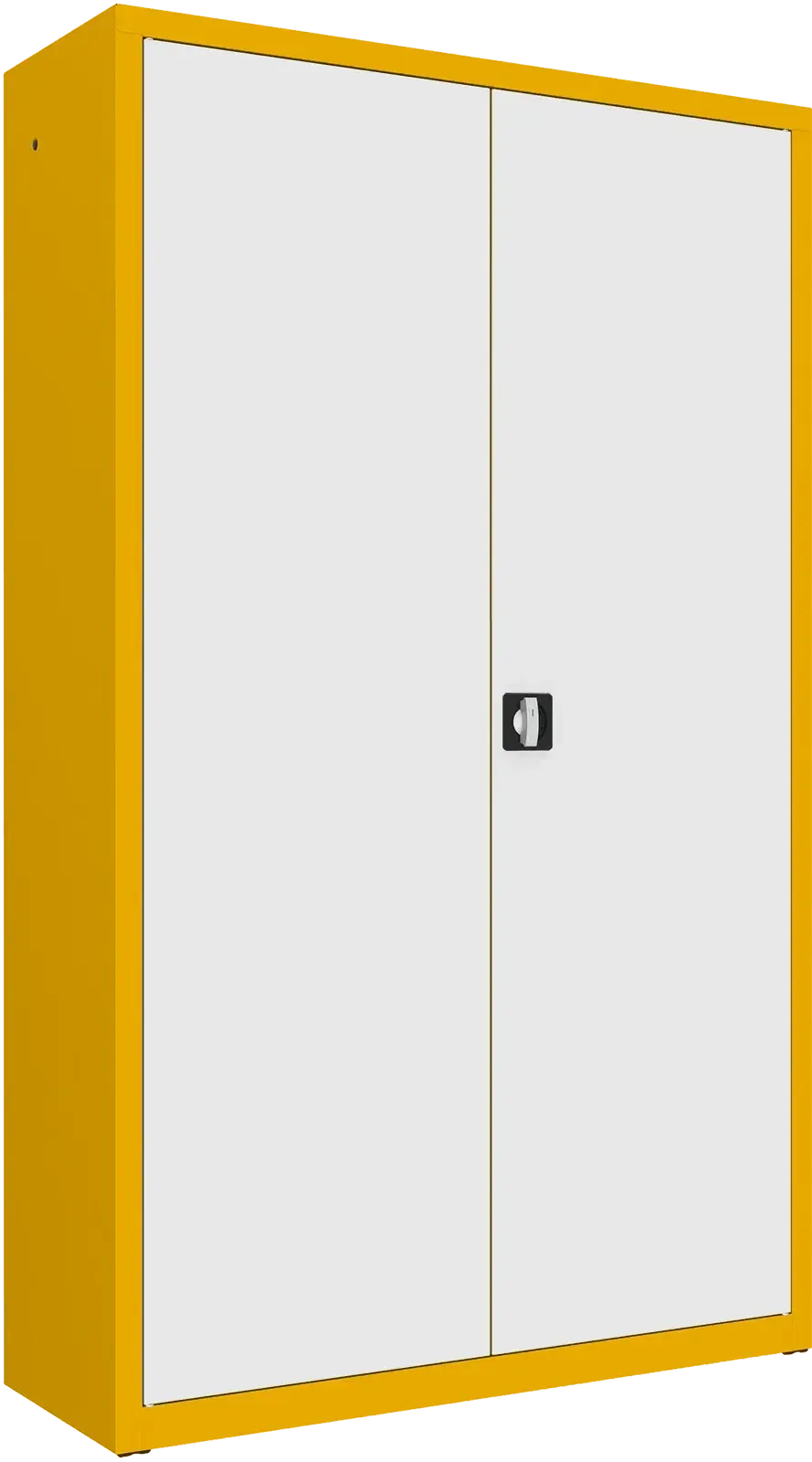 Metāla dokumentu skapis Classic 1990x1200x435 mm – dzeltens / balts