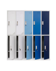 Metāla garderobes skapis Oxford Blue, 10 nodalījumi