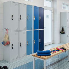 Metāla garderobes skapis Oxford Blue, 10 nodalījumi