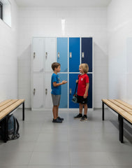 Metāla garderobes skapis Oxford Blue, 10 nodalījumi