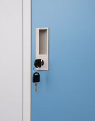 Metāla garderobes skapis Oxford Blue, 10 nodalījumi