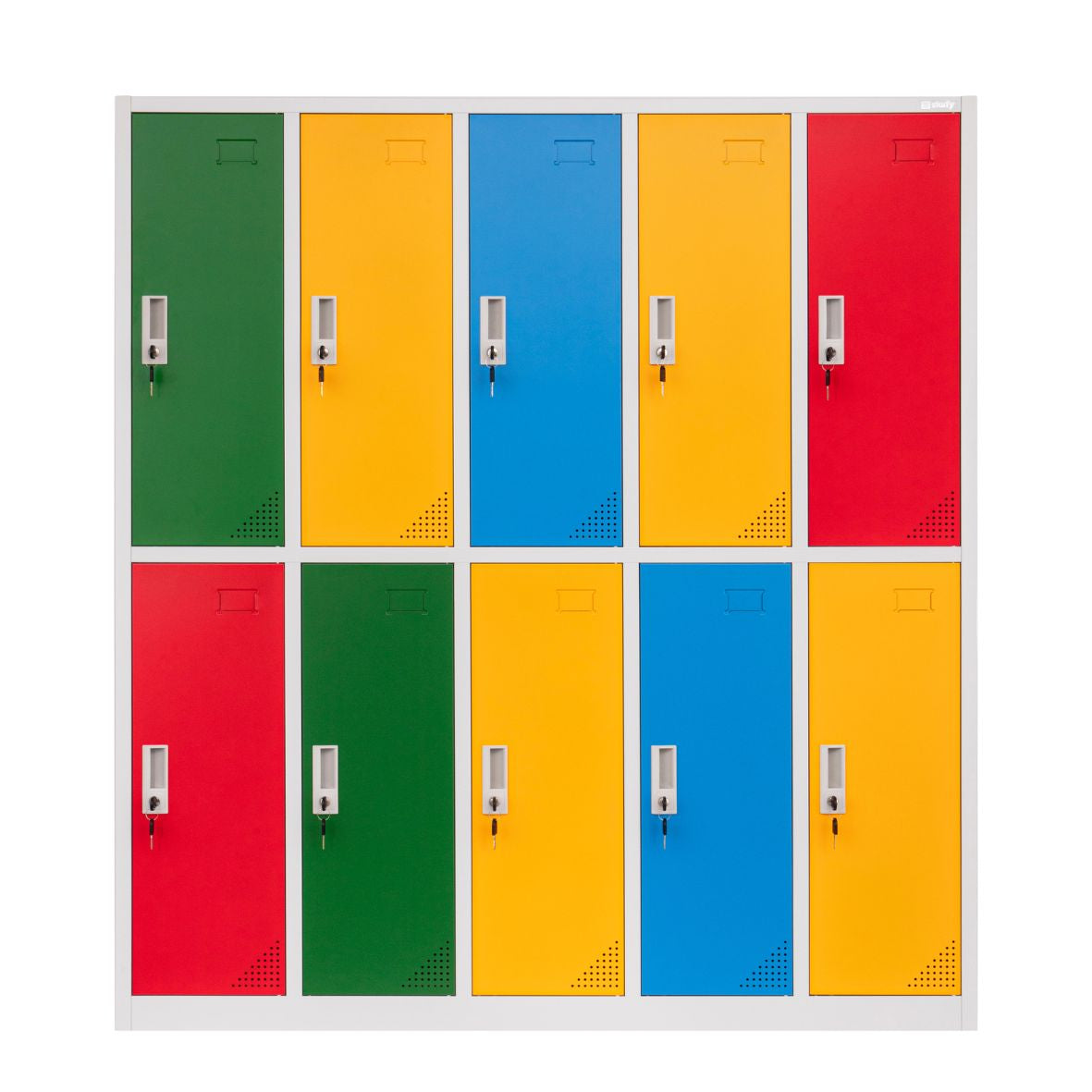 Metāla garderobes skapis Peru Color, 10 nodalījumi