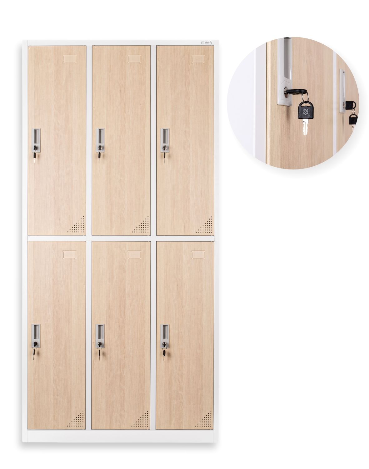 Metāla garderobes skapis Stanford Wood