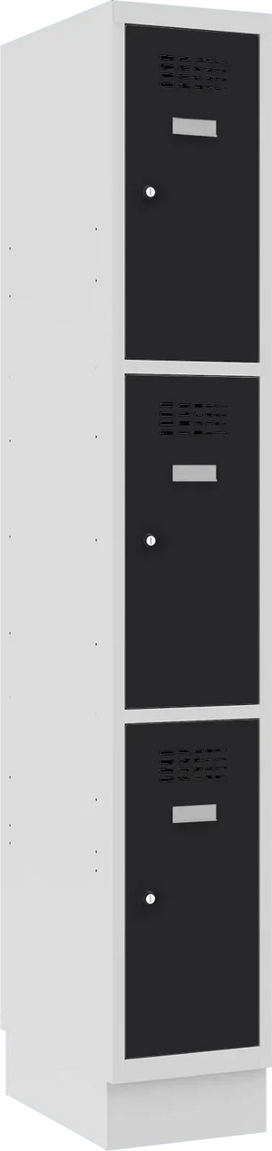 Metāla skapis Classic 1R ar cokolu 3 nodalījumi - Ergostock.lv