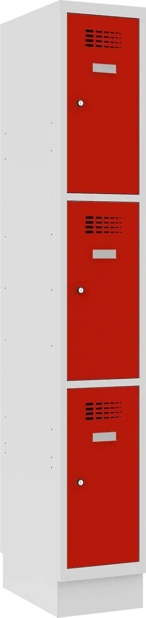 Metāla skapis Classic 1R ar cokolu 3 nodalījumi - Ergostock.lv