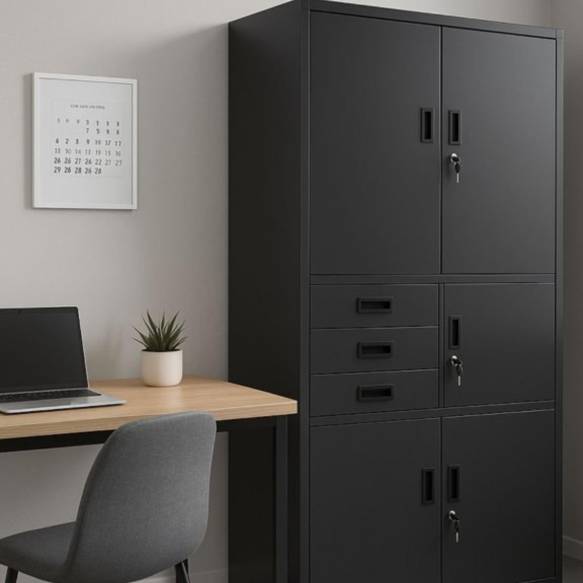 Metāla uzglabāšanas skapis ar seifu Brooklyn