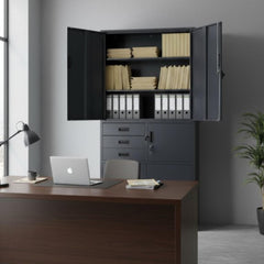 Metāla uzglabāšanas skapis ar seifu Brooklyn